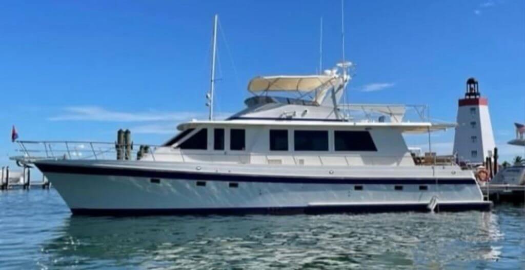 Timeless Yacht floating, port side view